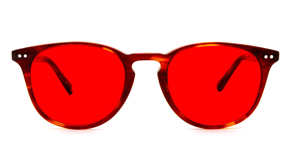 Ventus Saffron Red blue light glasses viewed from front