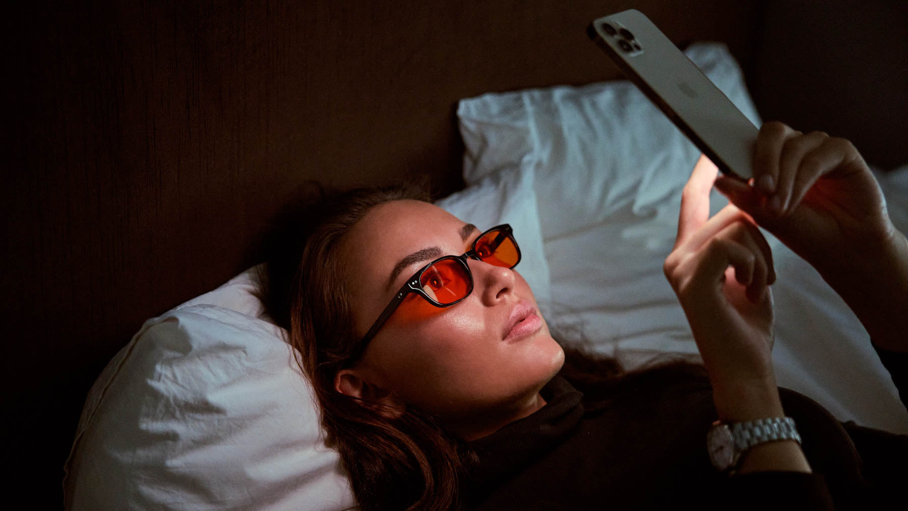Filter Optix blue light glasses block artificial blue light from screens to improve your melatonin production and sleep