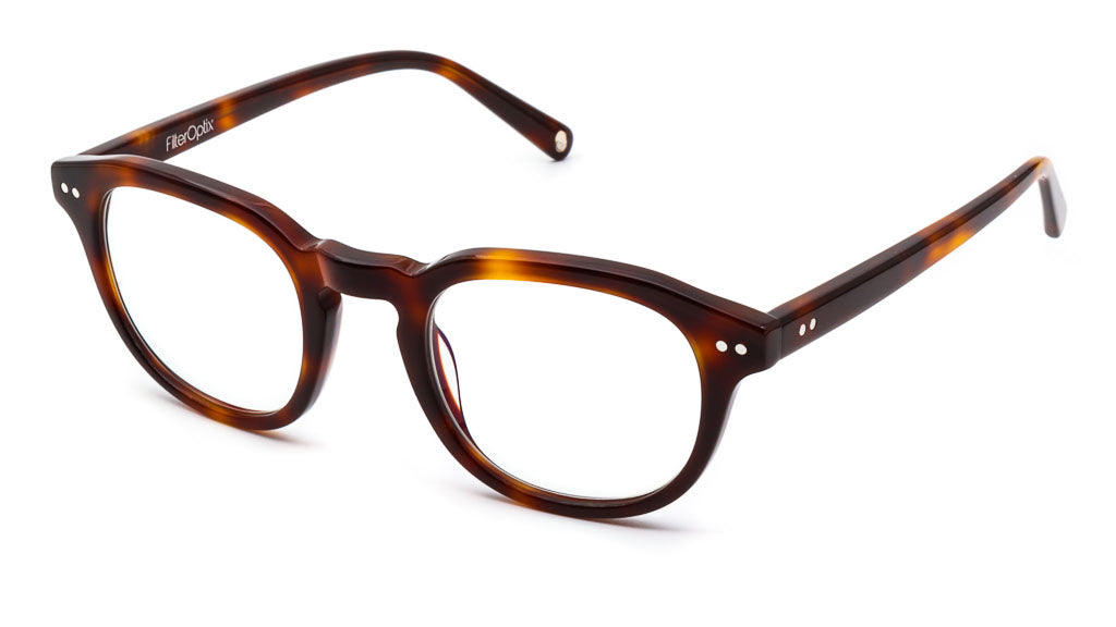 Acero Chaga Clear blue light blockers viewed from side