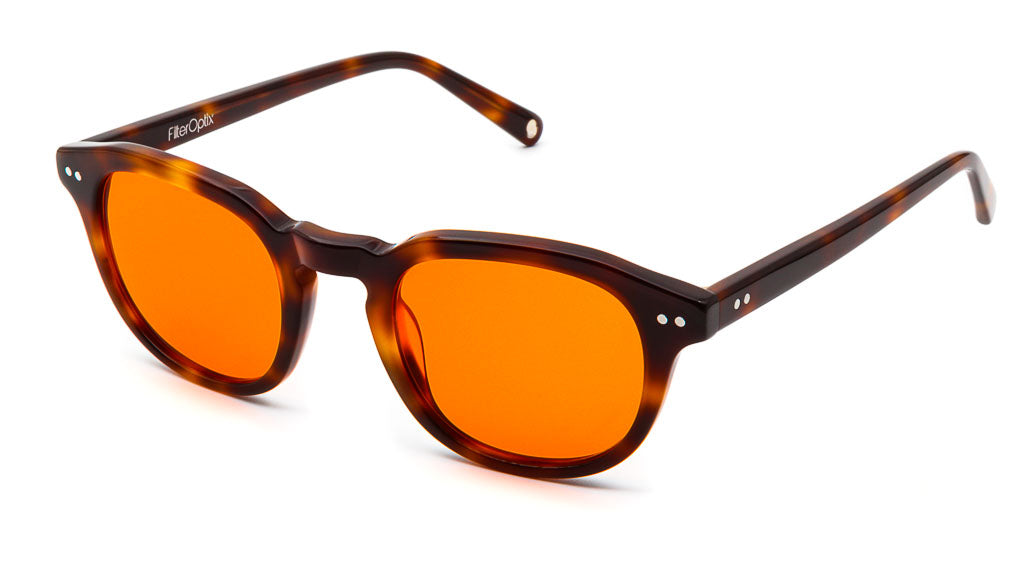 Acero Chaga Orange blue light blockers viewed from side