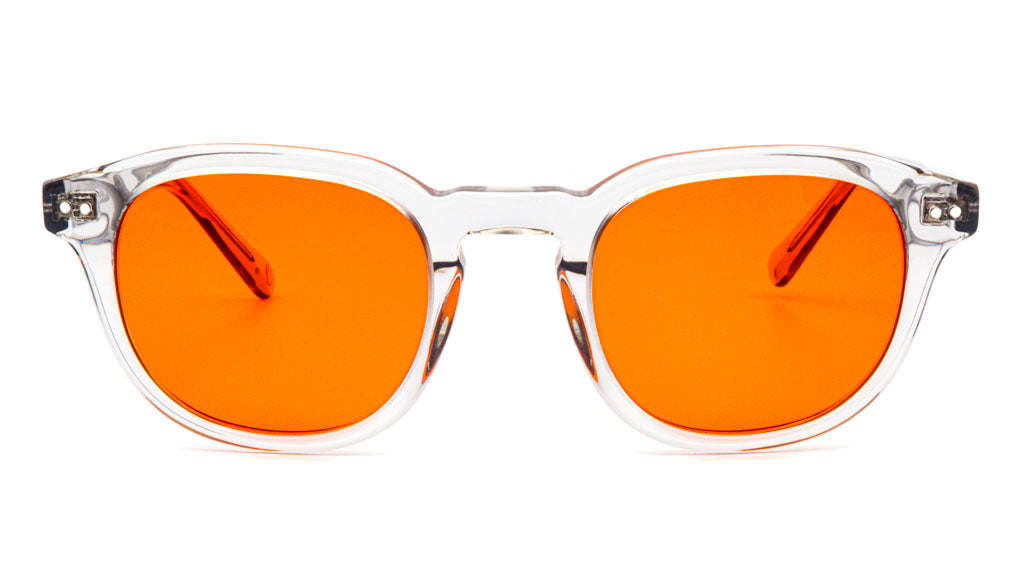 Acero Mist Orange blue blocking glasses viewed from front