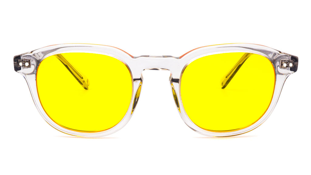 Acero Mist Yellow blue blocking glasses viewed from front