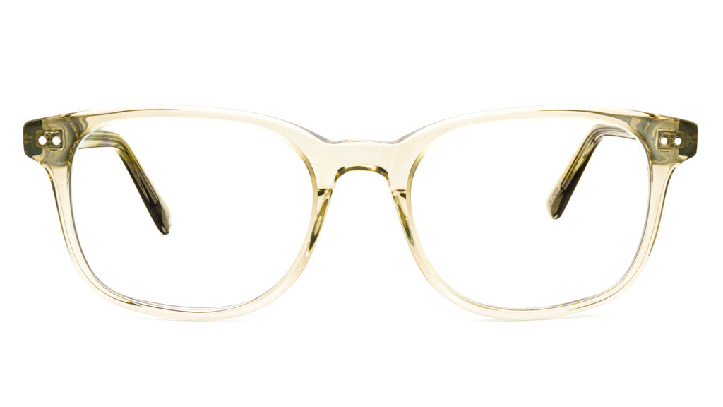 Cedar Silver Thyme Clear blue blocking glasses viewed from front