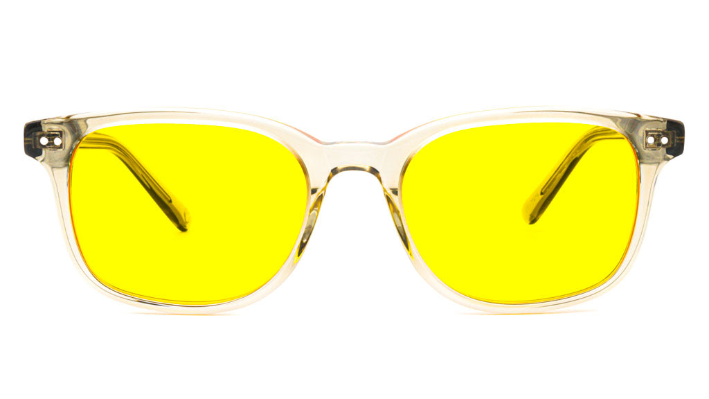 Cedar Silver Thyme Yellow blue blocking glasses viewed from front