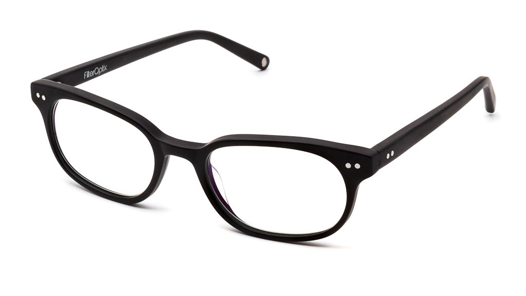 Sage Matte Black computer glasses viewed from side