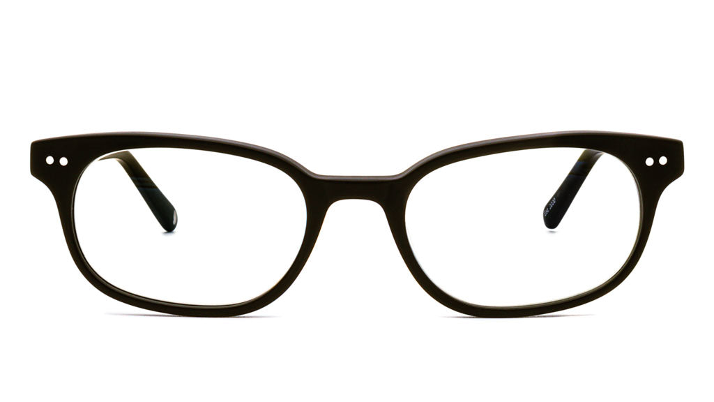 Sage Matte Black Clear blue blocking glasses viewed from front
