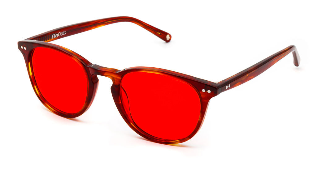 Ventus Saffron Red blue light glasses viewed from front