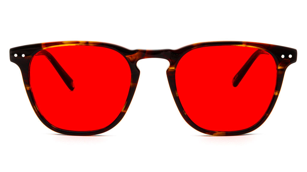 Yama Cinnamon Red blue light glasses viewed from front