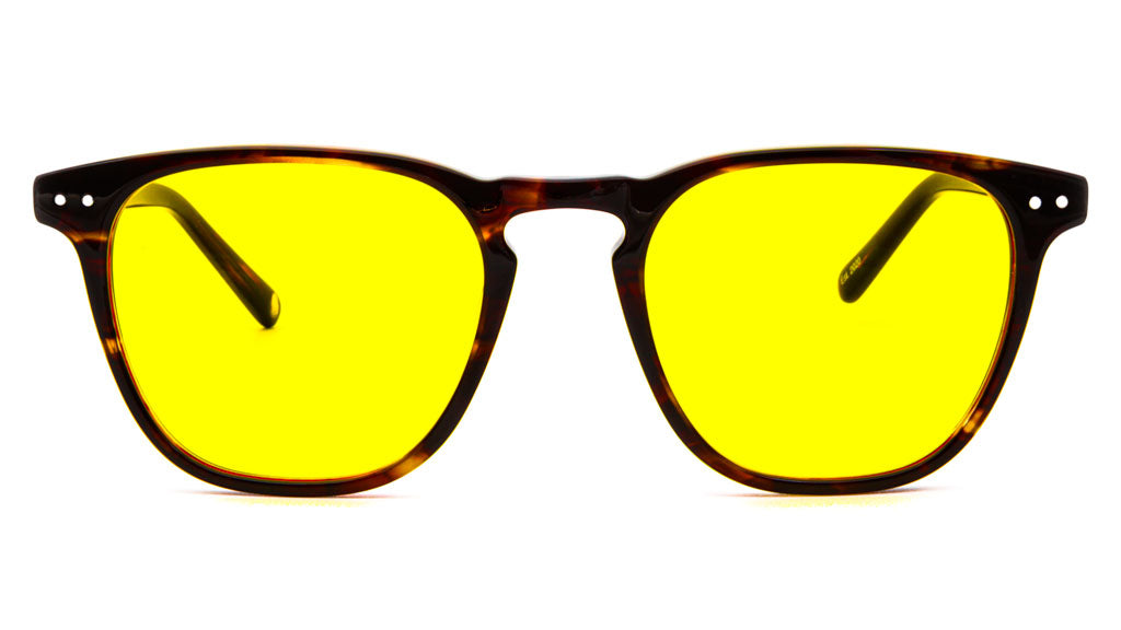 Yama Cinnamon Yellow blue light glasses viewed from front